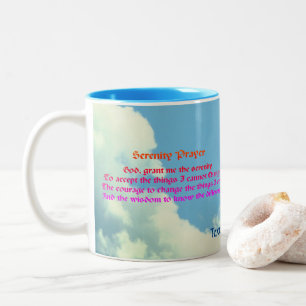 Serenity Prayer Blue Sky Inspiration Zweifarbige Tasse