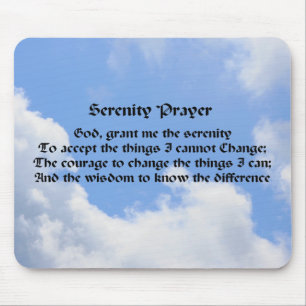Serenity Prayer Blue Sky Inspirational Mousepad
