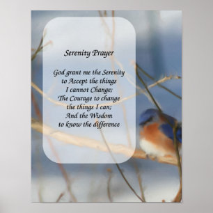 Serenity Prayer Bluebird Inspiration Poster