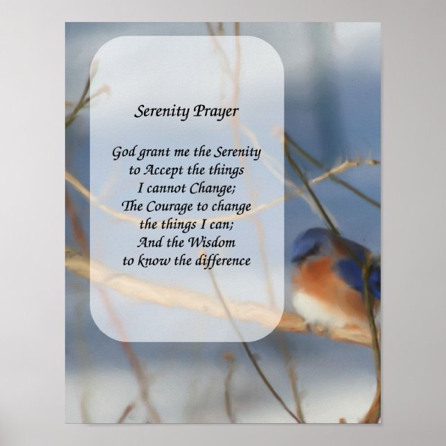 Serenity Prayer Bluebird Inspiration Poster (Vorne)