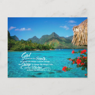 Serenity Prayer & Bora Bora Postkarte