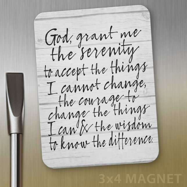 Serenity Prayer - Bounce Kalligrafie Script Modern Magnet (fridge magnet - serenity prayer)