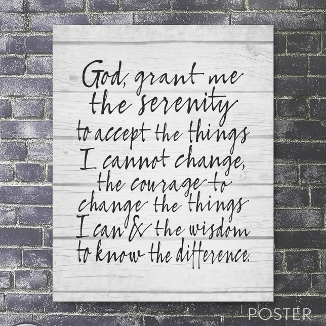 Serenity Prayer - Bounce Kalligrafie Script Modern Poster (Von Creator hochgeladen)