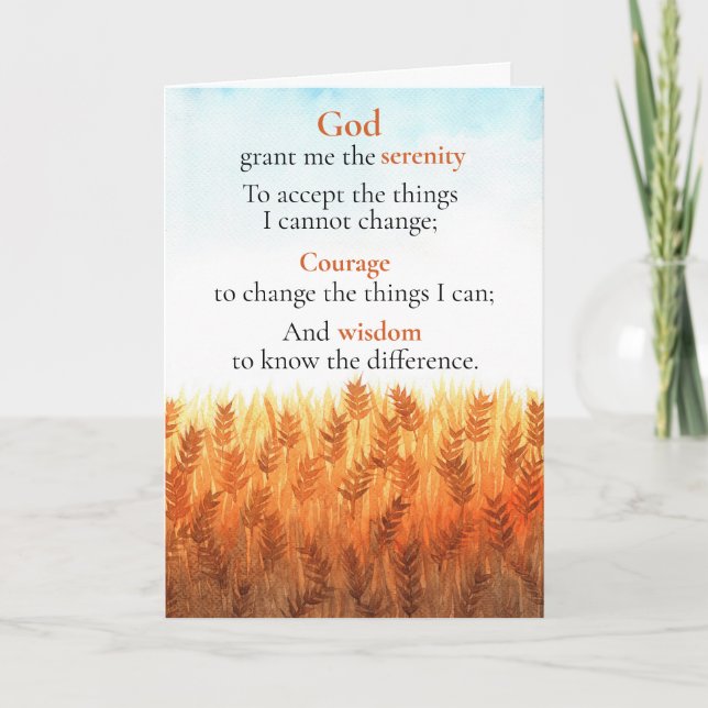 Serenity Prayer Card Feiertagskarte (Vorderseite)