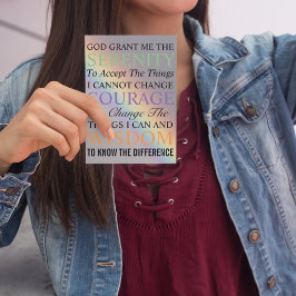 Serenity Prayer Colorful Rainbow Magnetkarte