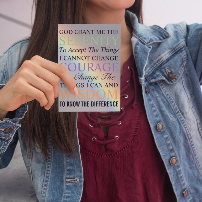 Serenity Prayer Colorful Rainbow Magnetkarte (In Situ)