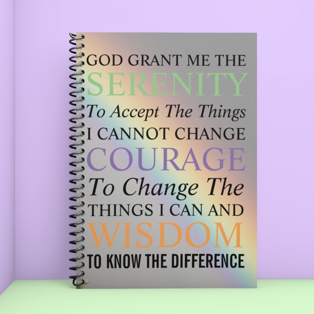 Serenity Prayer Colorful Rainbow Planer (In Situ)