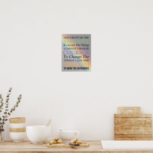 Serenity Prayer Colorful Rainbow Poster