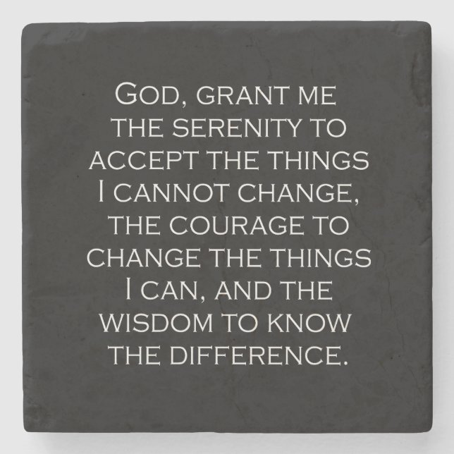 Serenity Prayer Copperplate Gothic Holiday Steinuntersetzer (Vorderseite)