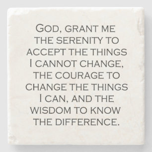 Serenity Prayer Copperplate Gothic Light Schriftar Steinuntersetzer