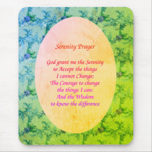 Serenity Prayer Elegante Kunst, Dichtung und Musik Mousepad
