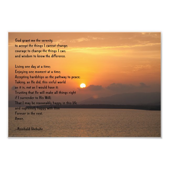 Serenity Prayer Fotodruck (Vorne)