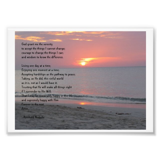 Serenity Prayer Fotodruck (Vorne)