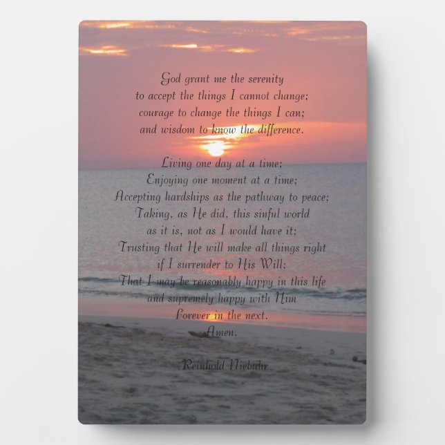 Serenity Prayer Fotoplatte (Vorderseite)