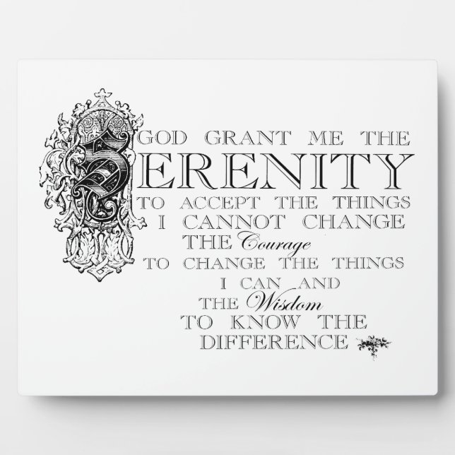 Serenity Prayer Fotoplatte (Vorderseite)