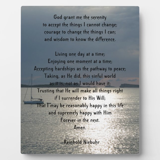 Serenity Prayer Fotoplatte (Vorderseite)