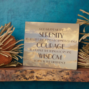 Serenity Prayer Glowing Sky Fotoplatte