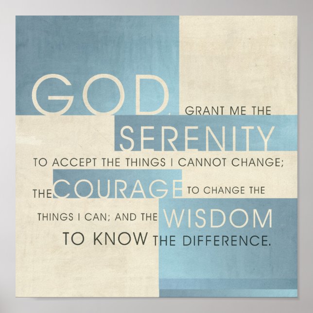Serenity Prayer II Poster (Vorne)
