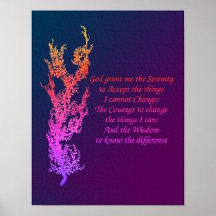 Serenity Prayer Inspirational Prayer Black  Poster