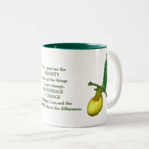 Serenity Prayer Lady Slipper Orchid Blume Zweifarbige Tasse