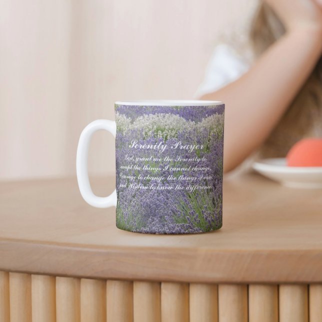 Serenity Prayer Lavender Garden Floral Kaffeetasse (In Situ Table)