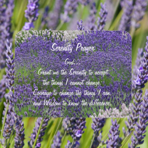 Serenity Prayer Lavender Garden Floral Magnet