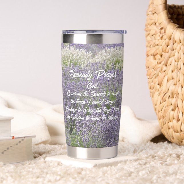 Serenity Prayer Lavender Garden Floral Thermobecher (Wohnzimmer)