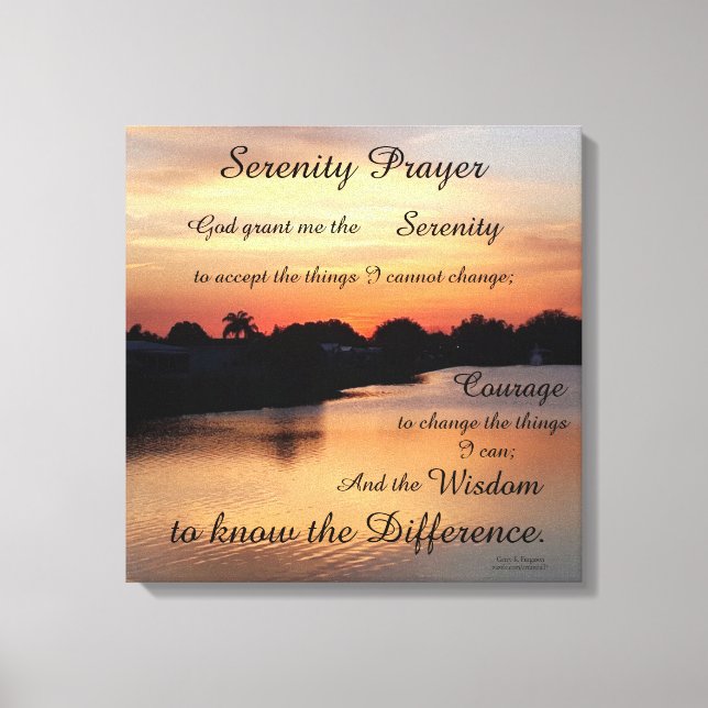 SERENITY PRAYER LEINWANDDRUCK (Vorderseite)