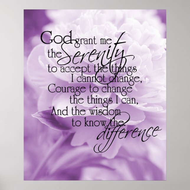 Serenity Prayer Light Lila Peony Poster (Vorne)