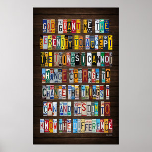 Serenity Prayer Lizenzschild Art Poster
