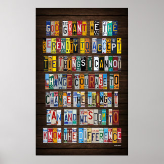 Serenity Prayer Lizenzschild Art Poster