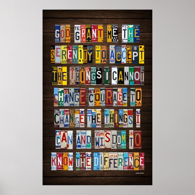 Serenity Prayer Lizenzschild Art Poster (Vorne)