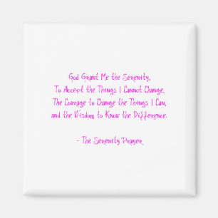 Serenity Prayer Magnet PINK Erholung Hoffnung Lieb