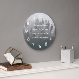 Serenity Prayer Misty Forest Große Wanduhr