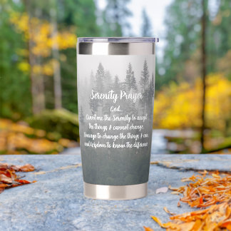 Serenity Prayer Misty Forest Thermobecher