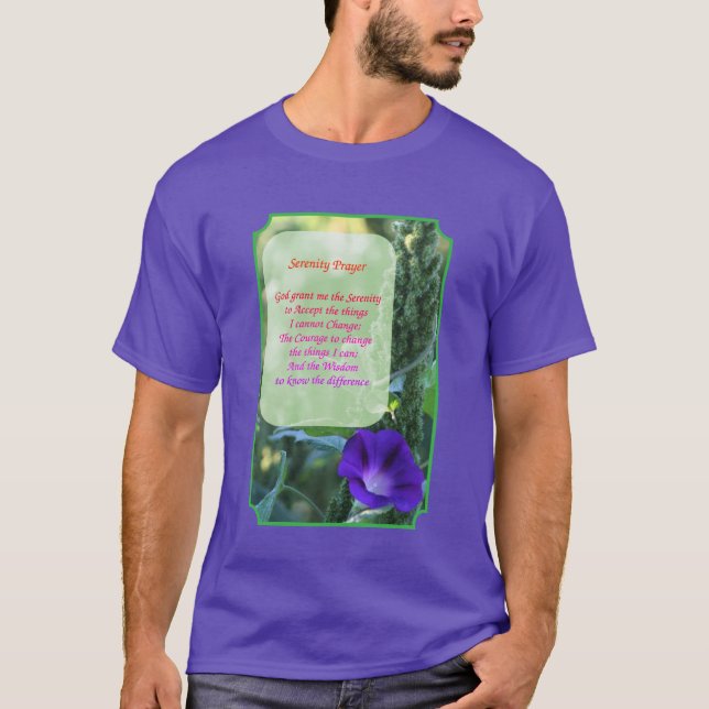 Serenity Prayer Morning Glory Inspirational  T-Shirt (Vorderseite)