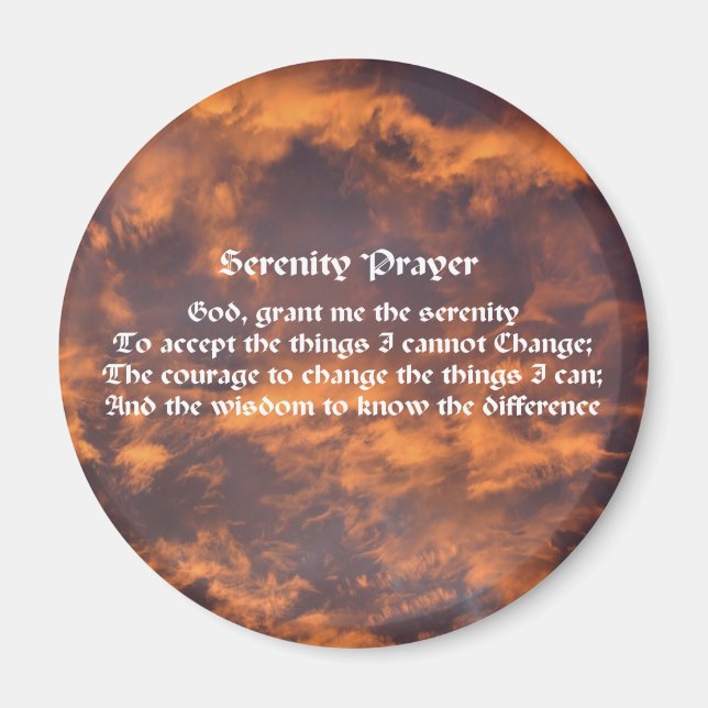 Serenity Prayer Morning Sky Magnet (Vorne)