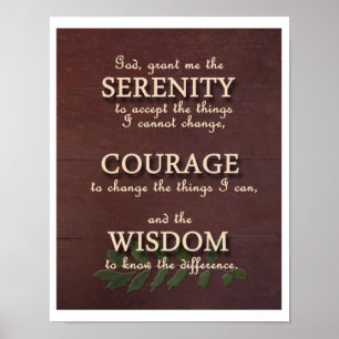 Serenity Prayer Motivierend Poster - Portrait