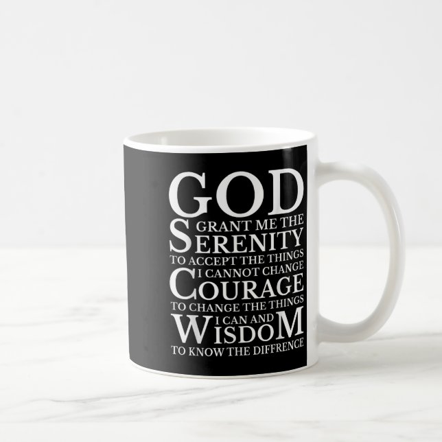 Serenity Prayer Na Aa Sober Recovery  Kaffeetasse (Rechts)