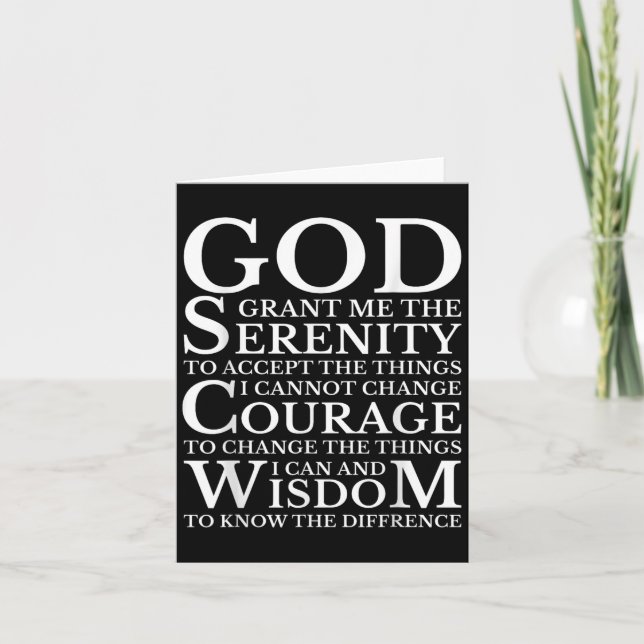 Serenity Prayer Na Aa Sober Recovery  Karte (Vorderseite)