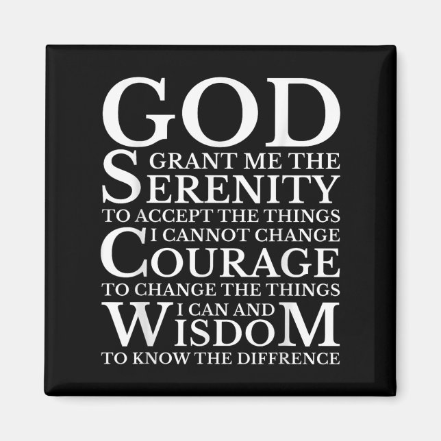 Serenity Prayer Na Aa Sober Recovery  Magnet (Vorne)