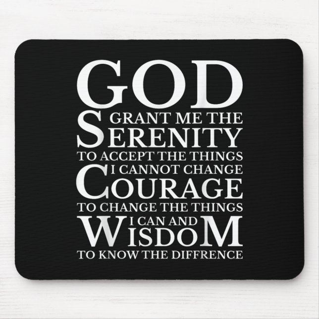 Serenity Prayer Na Aa Sober Recovery  Mousepad (Vorne)