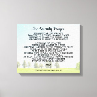 Serenity Prayer On Peaceful Landscape Art Leinwanddruck