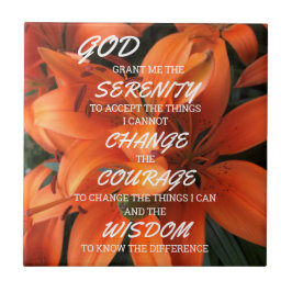 Serenity Prayer Orange Lily Blume Foto Fliese