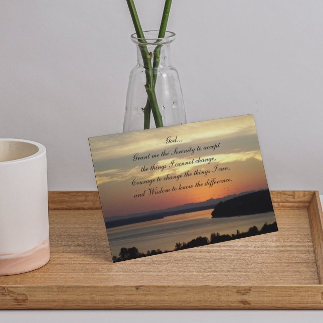 Serenity Prayer Orange Seascape Sunset Blank Card Karte (Von Creator hochgeladen)