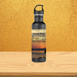 Serenity Prayer Orange Seascape Sunset Edelstahlflasche