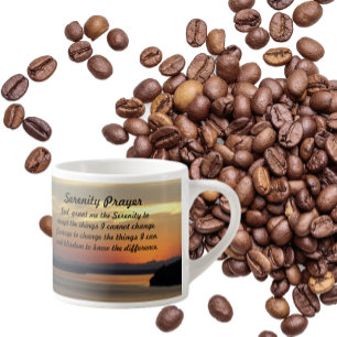 Serenity Prayer Orange Seascape Sunset Espressotasse