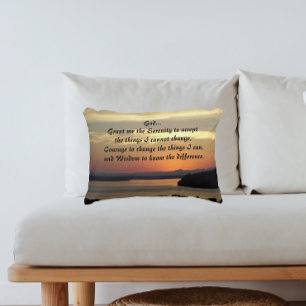 Serenity Prayer Orange Seascape Sunset Foto Dekokissen