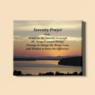 Serenity Prayer Orange Seascape Sunset Foto Leinwanddruck