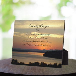 Serenity Prayer Orange Seascape Sunset Fotoplatte